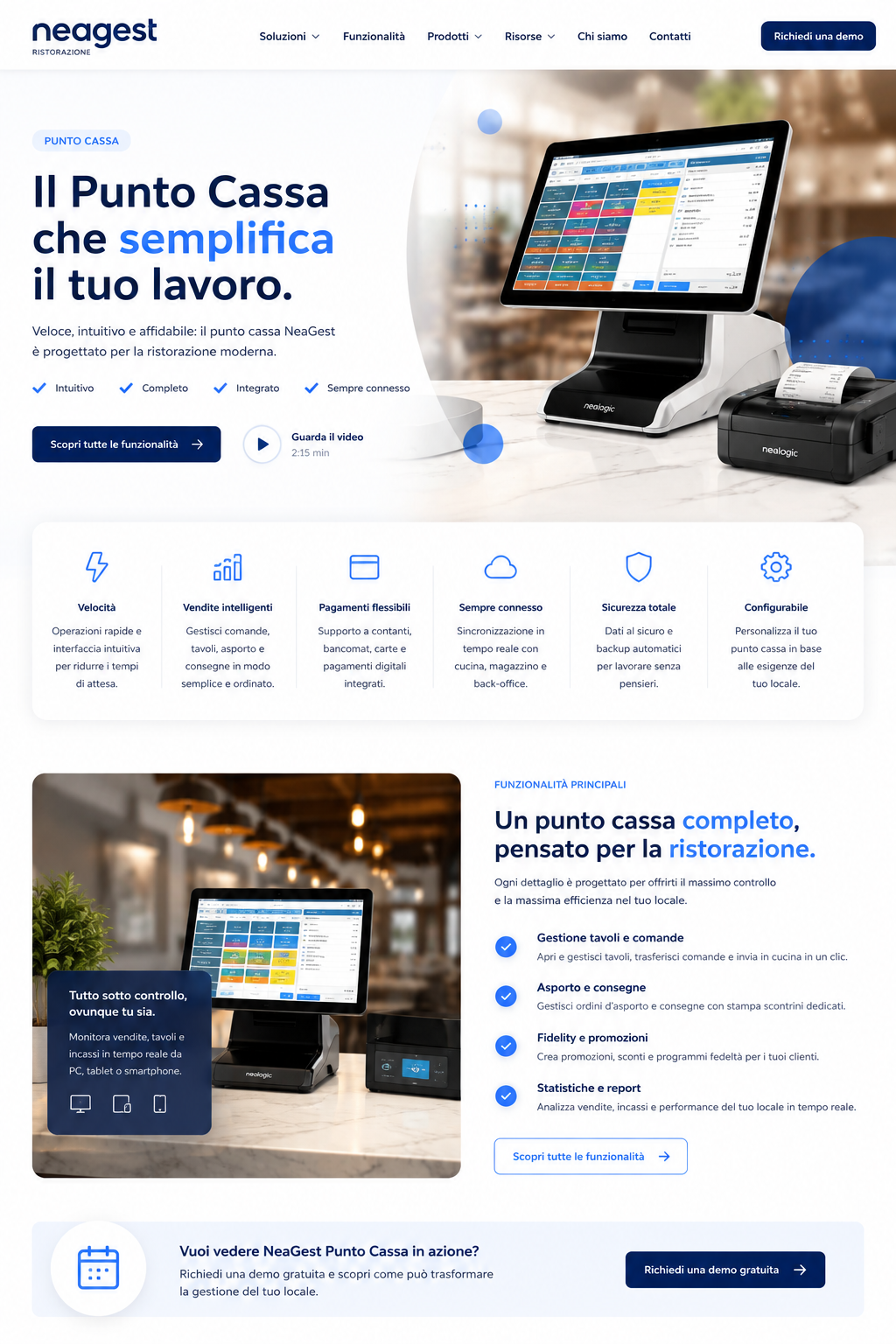 Interfaccia di NeaGest Punto Cassa su desktop